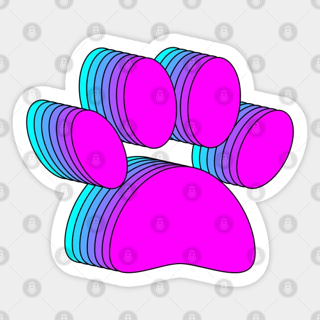 Pink Purple And Blue Dog Paws Sticker by Braznyc